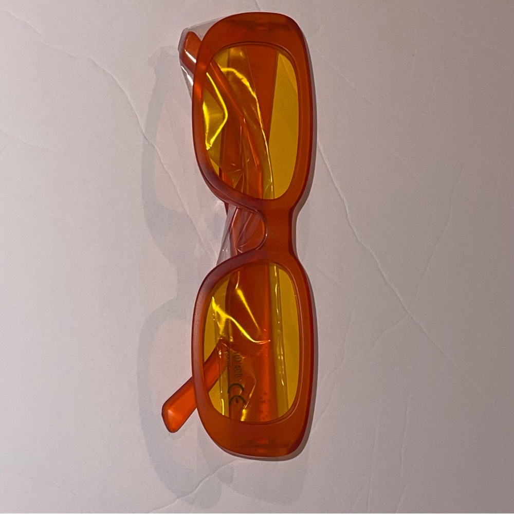 Bold Orange Sunglasses with Yellow Lenses